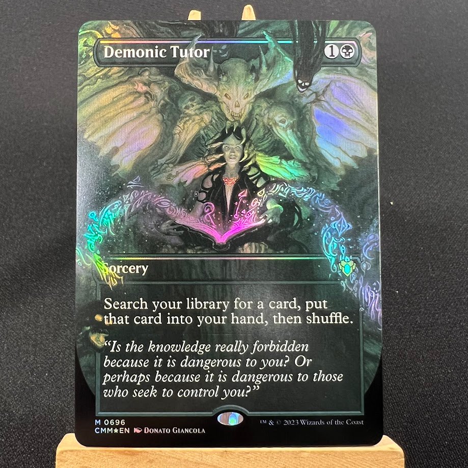 1-141.jpg Demonic Tutor CMM 0696 foil MTG Proxy Cards - Image 1