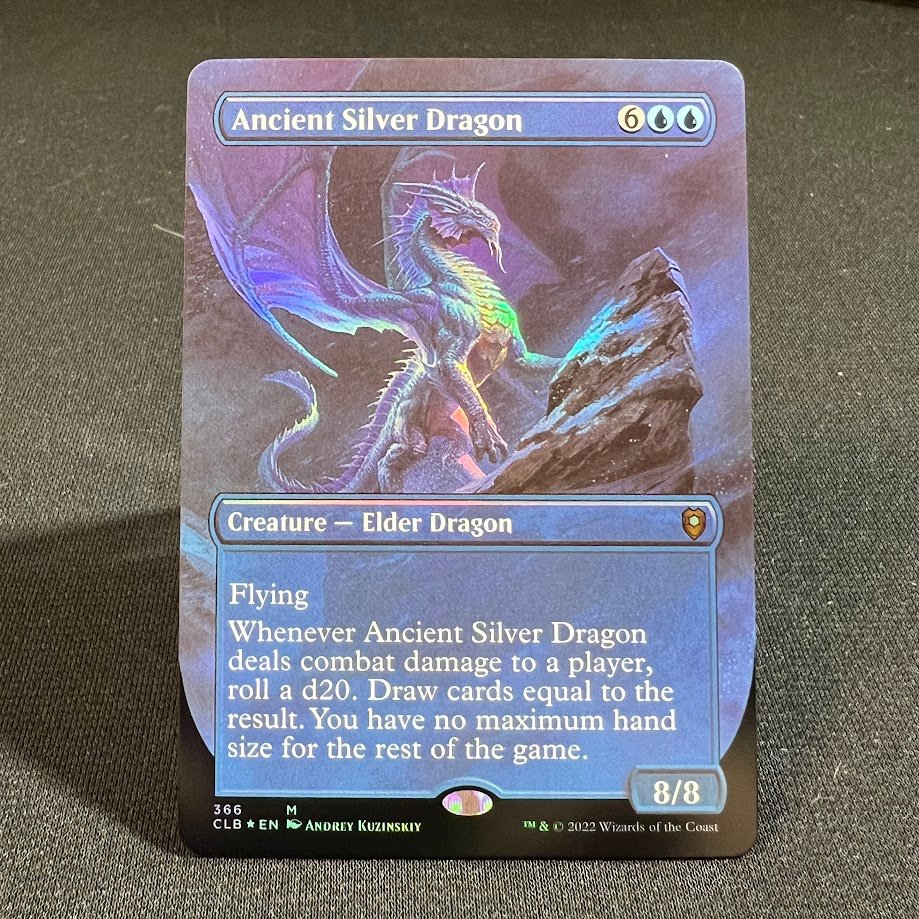 1-97.jpg Ancient Silver Dragon borderless foil MTG Proxy Cards - Image 1
