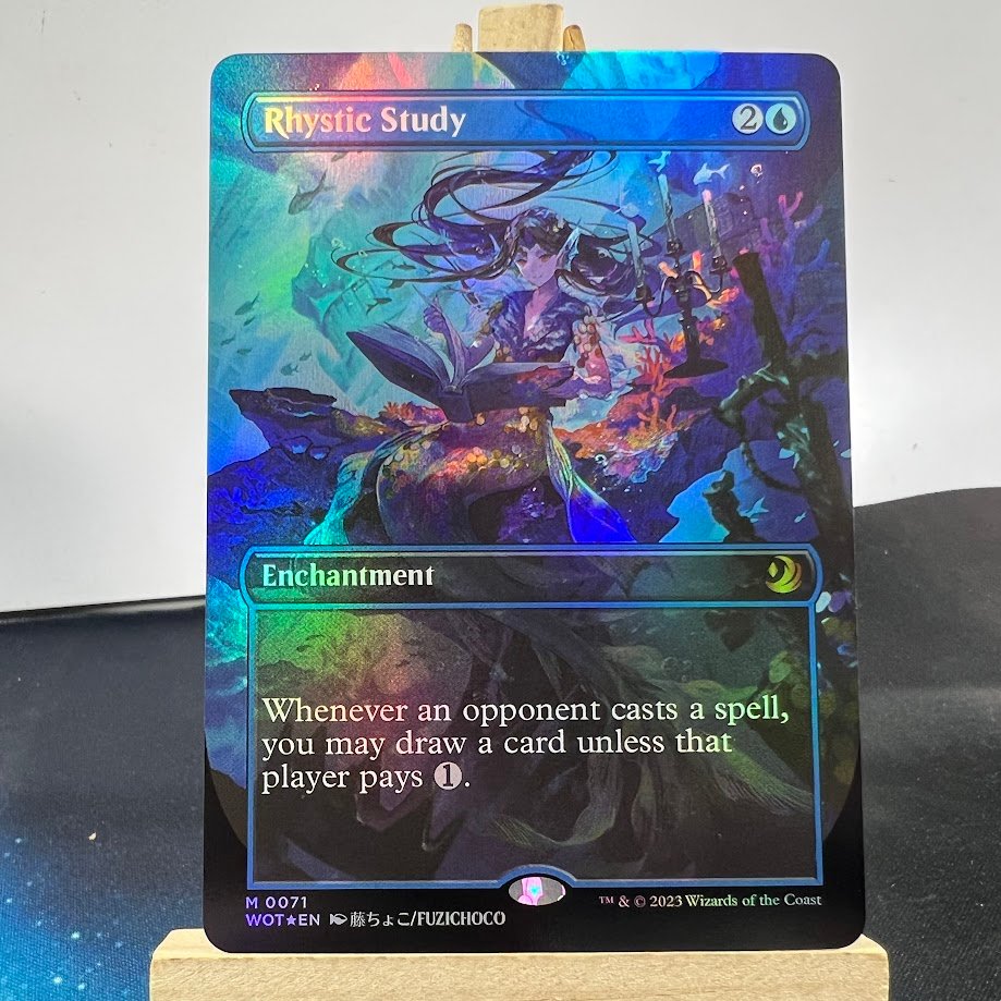 2-163.jpg Rhystic Study 0071 foil WOT MH1 MTG Proxy Cards - Image 1
