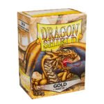 100 PCS/BOX Matte Gold Dragon Shield Cards Sleeves