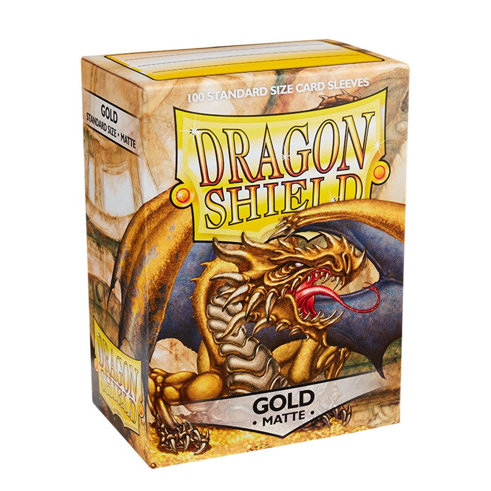 3-2.jpg 100 PCS/BOX Matte Gold Dragon Shield Cards Sleeves - Image 1