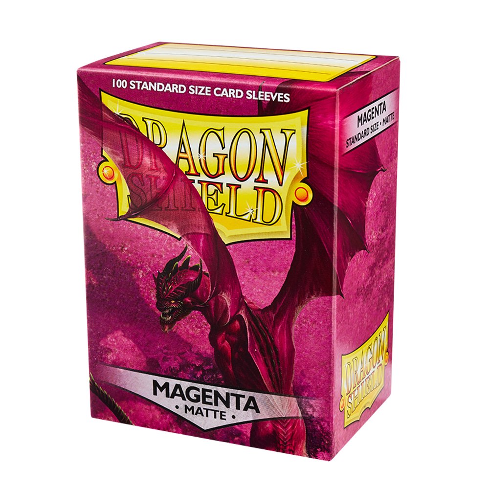3_1.jpg 100 PCS/BOX Matte Magenta Dragon Shield Cards Sleeves - Image 1