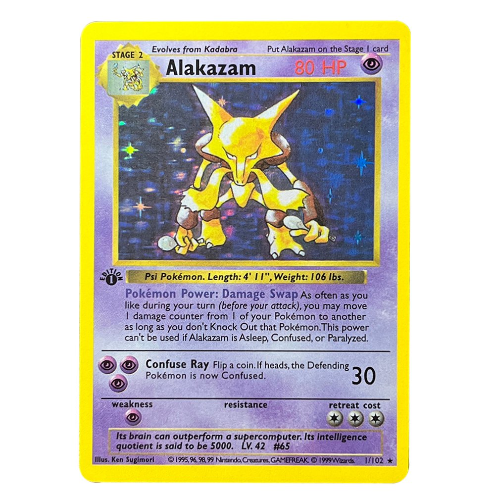 Alakazam-·-Base-Set-BS-1.jpg Alakazam Base Set 1/102 Pokemon Proxy Cards - Image 1