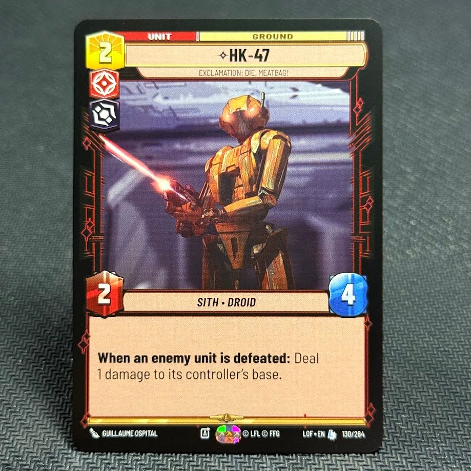 HK-47-Exclamation-Die-Meatbag-130.jpg HK-47 - Exclamation: Die, Meatbag! SWUDB Proxy Cards - Image 1
