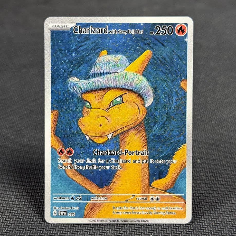 IMG_2045.jpg Charizard with Grey Felt Hat Pokemon Proxy Cards - Image 1