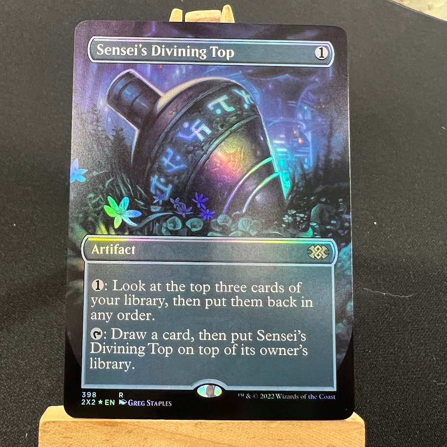 IMG_3363.jpg Sensei's Divining Top 2X2 Borderless foil MTG Proxy Cards - Image 1