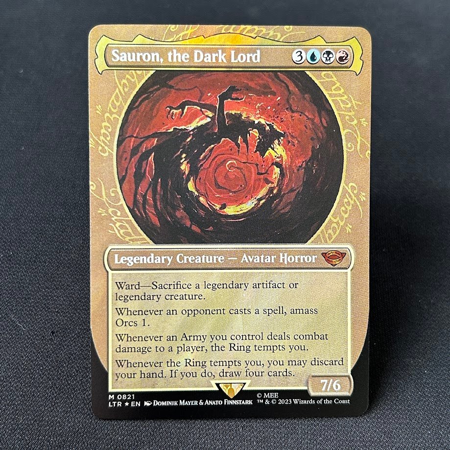 IMG_3534.jpg Surge Foil Sauron, the Dark Lord #821 Foil MTG Proxy Cards - Image 1