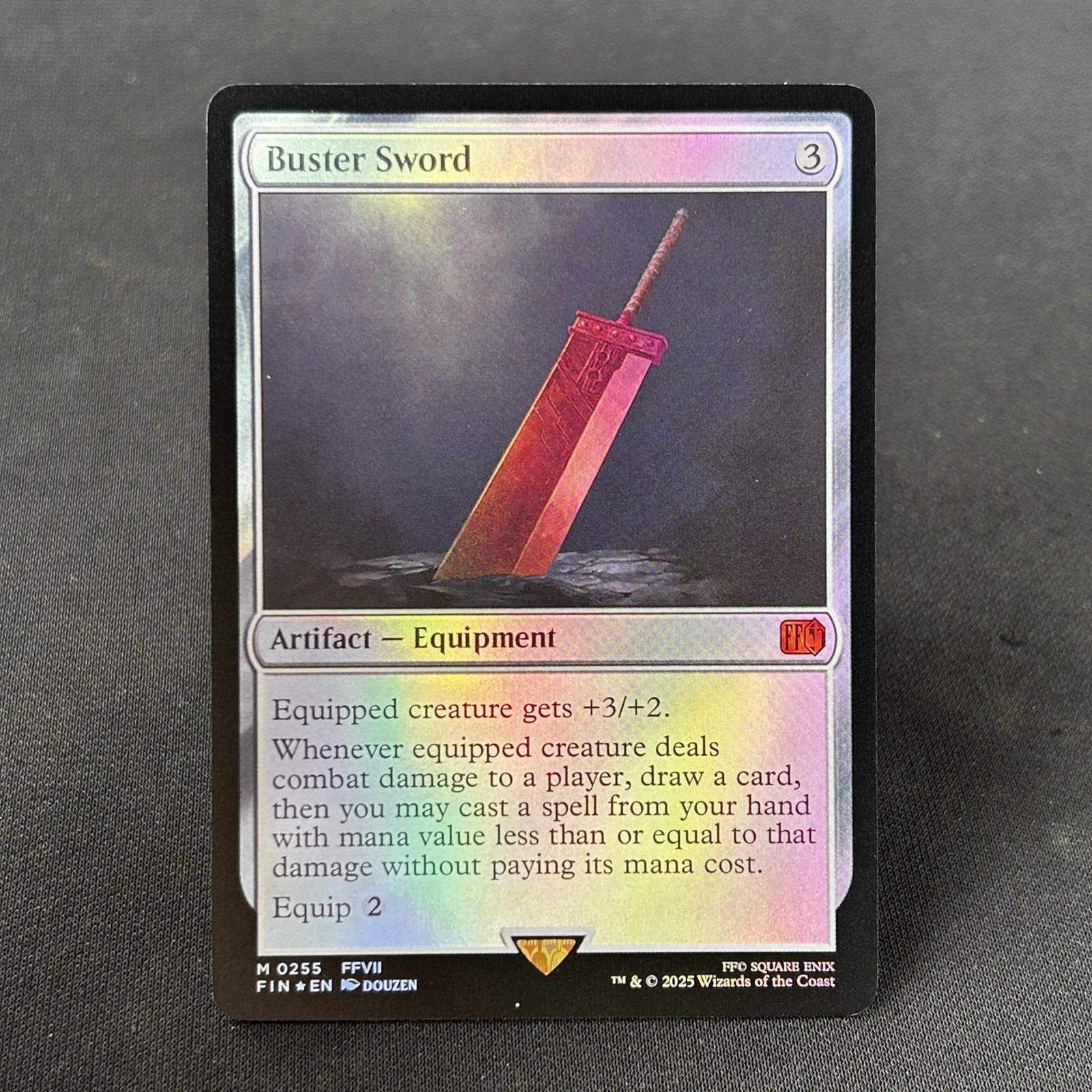IMG_4459-scaled-1.jpg Buster Sword Final Fantasy #255 foil MTG Proxy Cards - Image 1