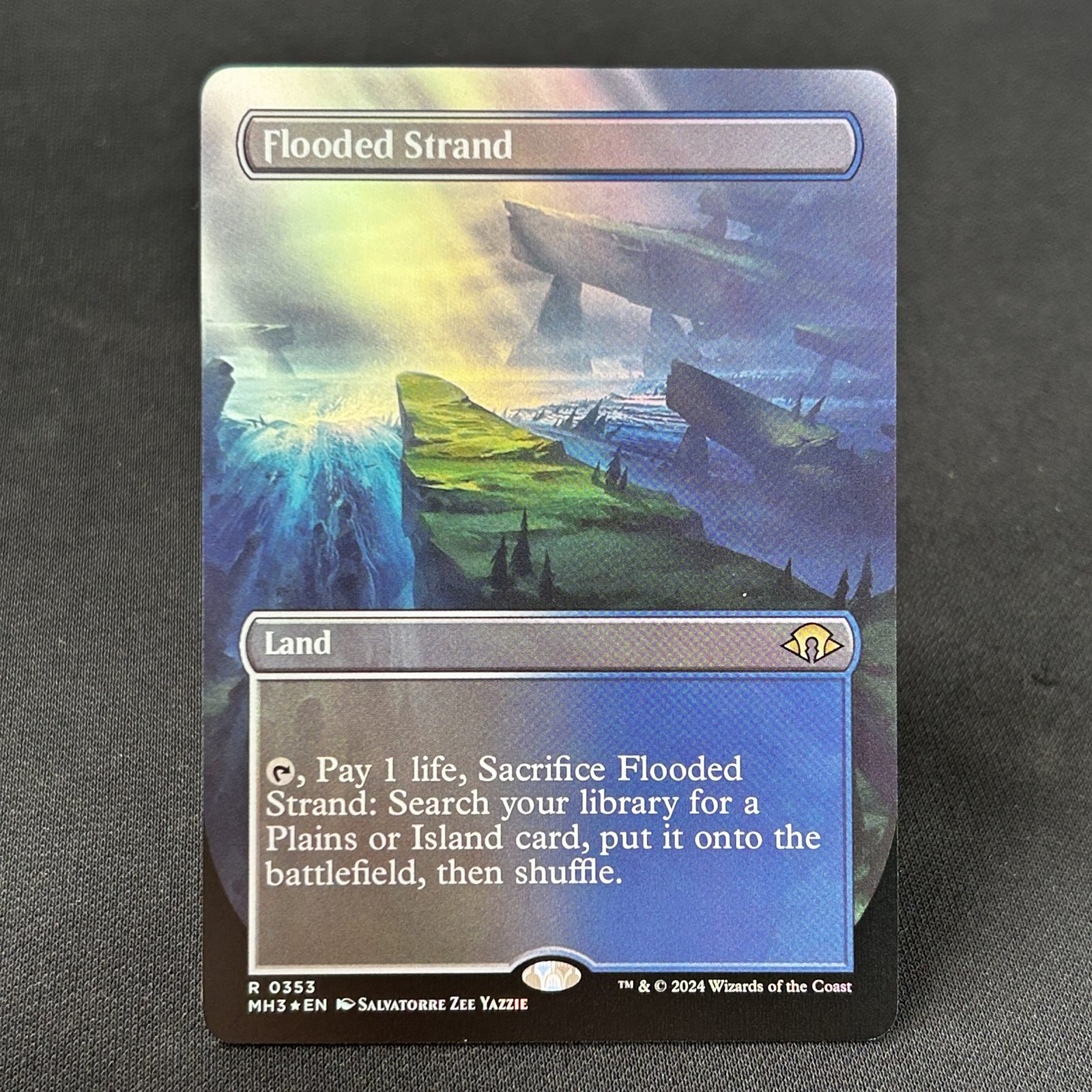 IMG_4466-scaled-1.jpg Flooded Strand MH3 Borderless 0353 Foil MTG Proxy Cards - Image 1