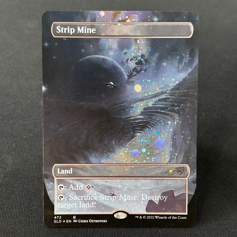 IMG_4621.jpg Strip Mine SLD #472 New Galaxy Foil MTG Proxy Cards - Image 1