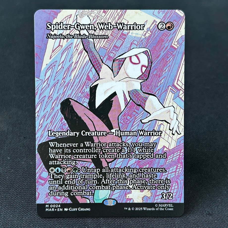 IMG_6692.jpg Spider-Gwen, Web-Warrior(Najeela, the Blade-Blossom) MAR 24 MTG Proxy Cards - Image 1