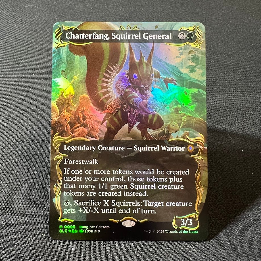 IMG_7515.jpg Chatterfang, Squirrel General #95 (raised foil) Foil MTG Proxy Cards - Image 1