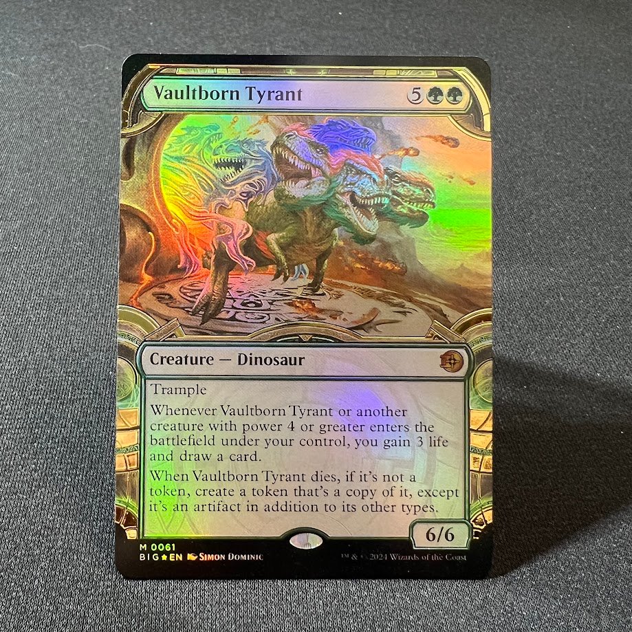 IMG_7598.jpg Vaultborn Tyrant BIG #61 (raised foil) Foil MTG Proxy Cards - Image 1