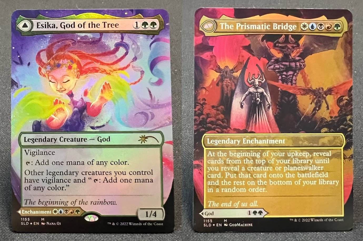 IMG_9348.jpg Esika, God of the Tree/The Prismatic Bridge SLD #1155 Foil MTG Proxy Cards - Image 1