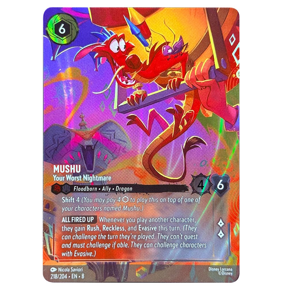 IMG_9712.jpg Mushu Your Worst Nightmare Lorcana Proxy Cards - Image 1