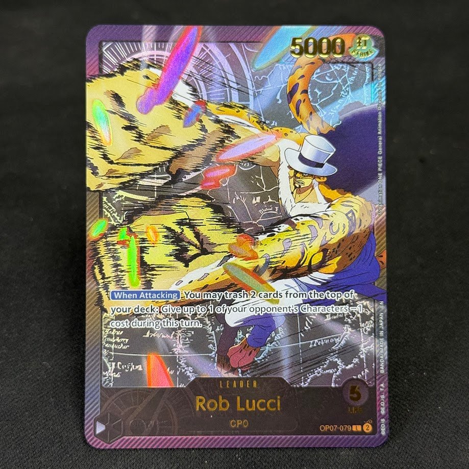 Rob-Lucci-OP07-079.jpg Rob Lucci OP07-079 Gold Foil One Piece Proxy Cards - Image 1
